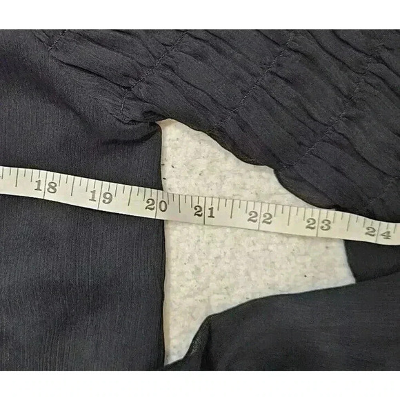 Nordstrom Rack DR2 Long balloon Sleeve Blouse Top sheer lined Size Medium NWT - Picture 5 of 11